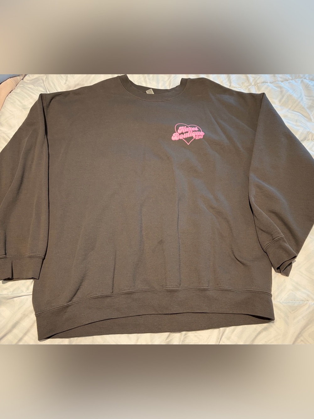 Dark gray HAZEL Sweatshirt with Pink Heart Logo